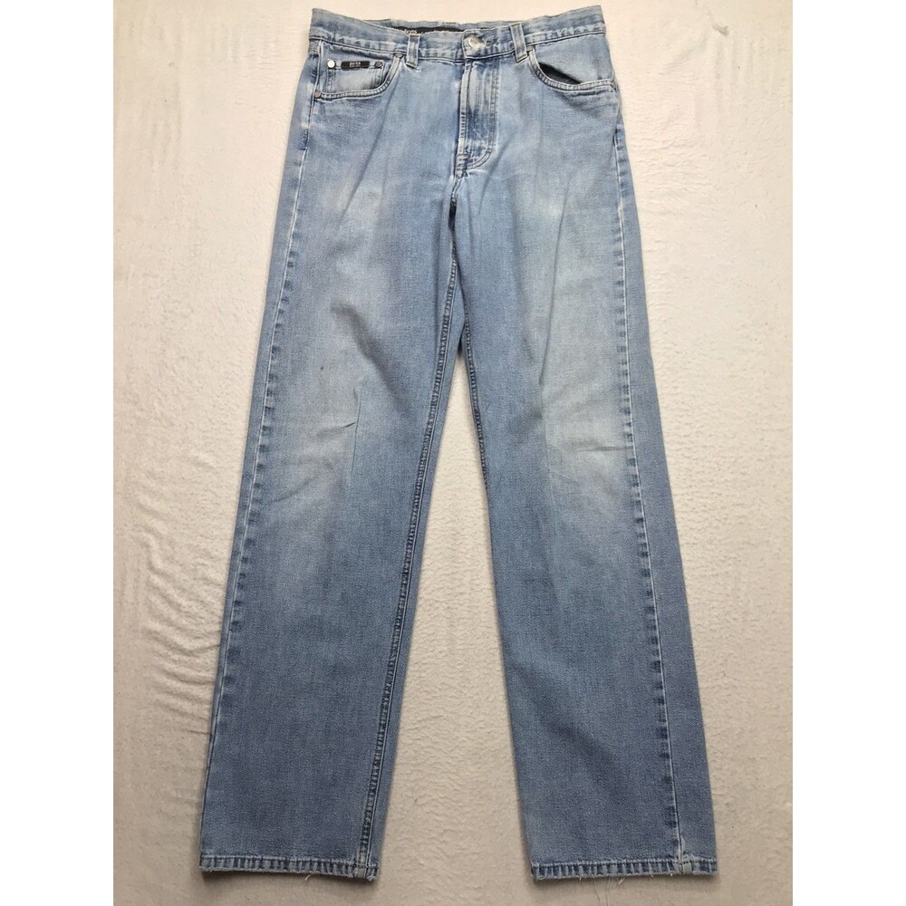 HUGO BOSS Alabama Jeans Men 32x32 (34/34 tag) Light Wash Distressed 100% Cotton